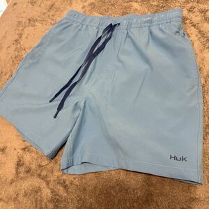 Huk Performance Swim Shorts Fishing Swim Blue Size S Small